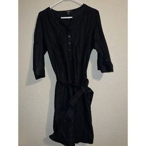 LA REDOUTE Women's Black Linen Dress with Pockets size 16W